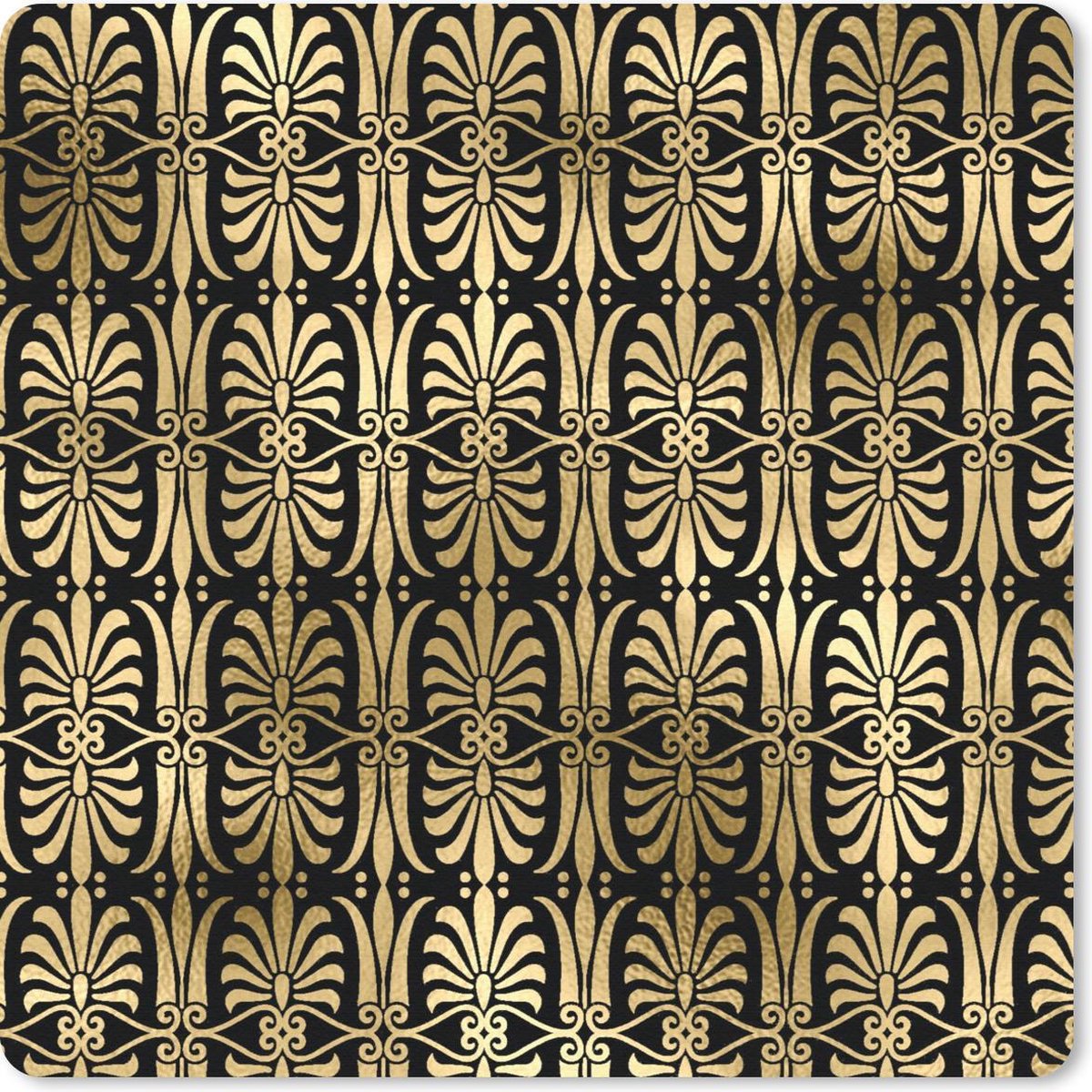 Muismat 20x20 cm - Mousepad Patronen - Art Deco - Goud - Muismatten