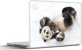 Laptop sticker - 14 inch - Panda - Sneeuw - Baby - 32x5x23x5cm - Laptopstickers - Laptop skin - Cover