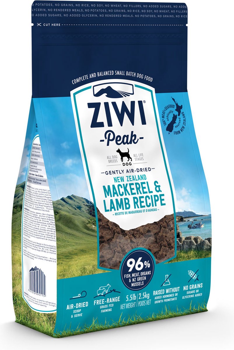 ZIWIPeak DOG gently air dried Mackerel & Lamb 2.5 kg
