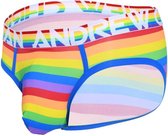 Andrew Christian Pride Stripe Brief w/ Almost Naked Blauw - MAAT M - Heren Ondergoed - Heren Slips - Slip