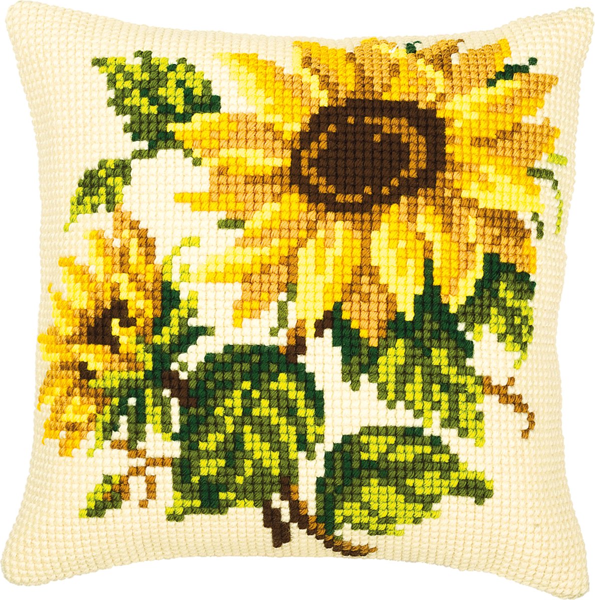 Vervaco - Kruissteekkussen kit - Zonnebloemen - PN-0008532 - Borduren - Borduurpakket - Borduurpakket volwassenen - Borduurpakket kind