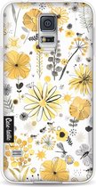 Casetastic Samsung Galaxy S5 / Galaxy S5 Plus / Galaxy S5 Neo Hoesje - Softcover Hoesje met Design - Flowers Yellow Print