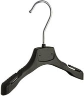 De Kledinghanger Gigant - 50 x Babyhanger kunststof zwart met schouderverbreding en rokinkepingen, 20 cm