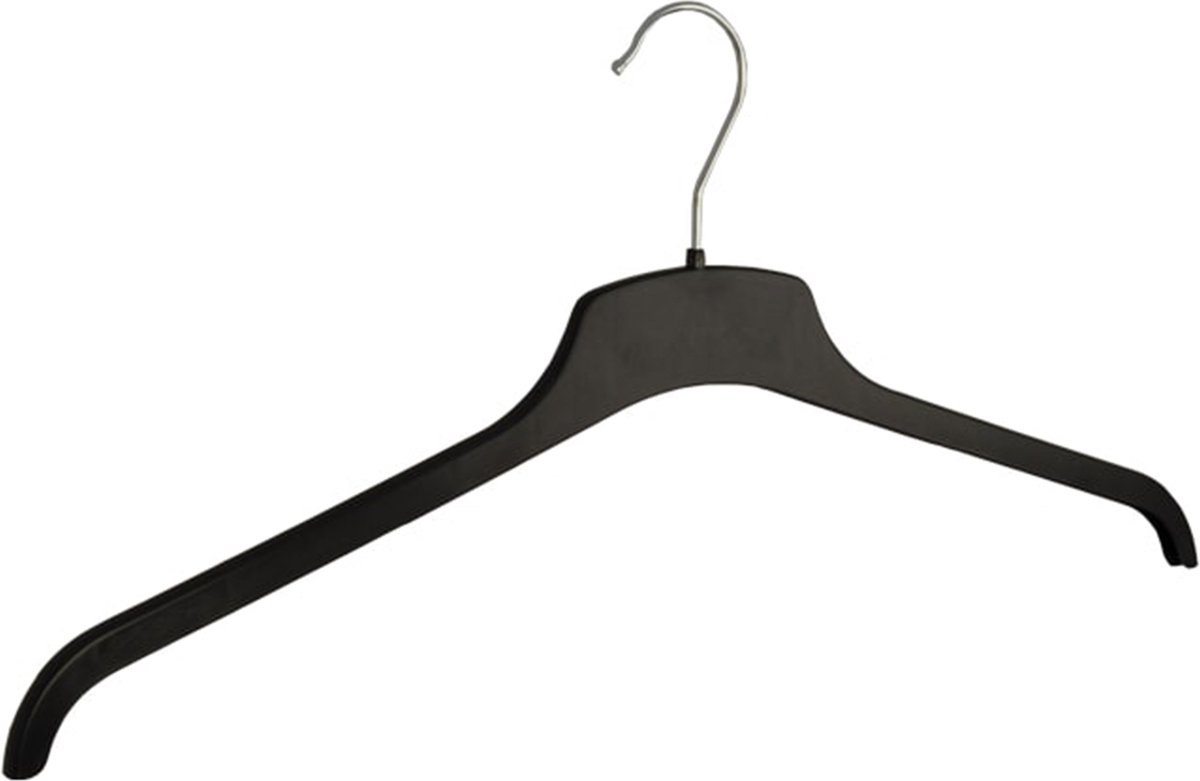 De Kledinghanger Gigant - 20 x Blousehanger / shirthanger kunststof zwart, 47 cm