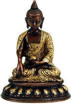 Boeddha Shakyamuni beeld 2-kleurig - 15 - 1200 - Messing - M