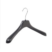 De Kledinghanger Gigant - 40 x Mantel / kostuumhanger kunststof zwart met schouderverbreding, 39 cm