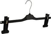 De Kledinghanger Gigant - 5 x Rok / broekhanger kunststof zwart met anti-slip knijpers (extra lang), 40 cm