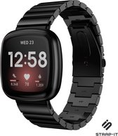 Strap-it Metalen smartwatch bandje - geschikt voor Fitbit Versa 3 / Fitbit Sense - zwart