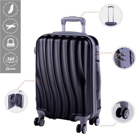 Cabine trolley koffer met zwenkwielen 33 liter inhoud - kleur zwart -  Handbagage... | bol.com