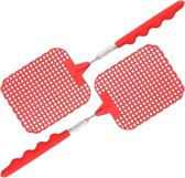 2x stuks uitschuifbare vliegenmeppers rood 60 cm