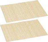 6x sets de table bambou rectangulaire beige 30 x 45 cm - Napperons de table / dessous de verre - Déco de table