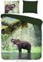 Luxe Dekbedovertrek Eenpersoons - 140x200/220cm - Inclusief 1 Kussensloop - 100% Zacht Polyester - Groen Laughing