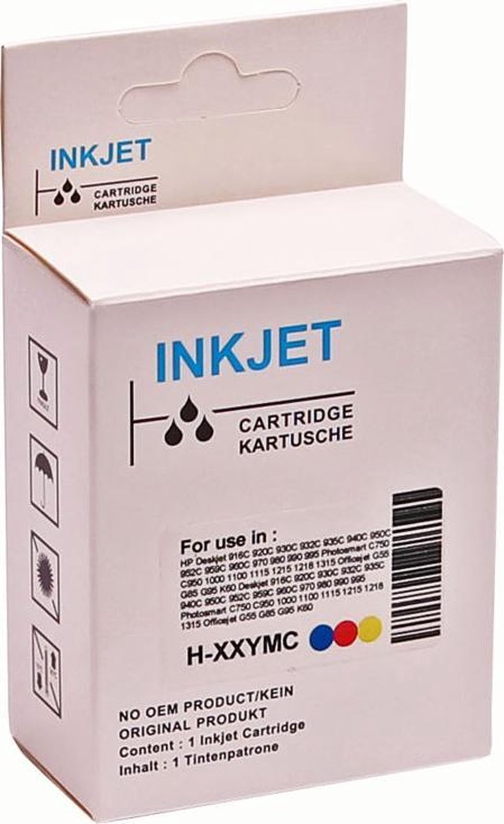 Huismerk inkt cartridge voor HP 22XL kleur voor HP DeskJet 3910 3915 3920 3940 3940V 3950 D1300 Series D1311 D1320 D1330 D1341 D1360 D1400 SeriesD1420 D1430 D1445 D1450 D1455 D1460 D1500 van ABC