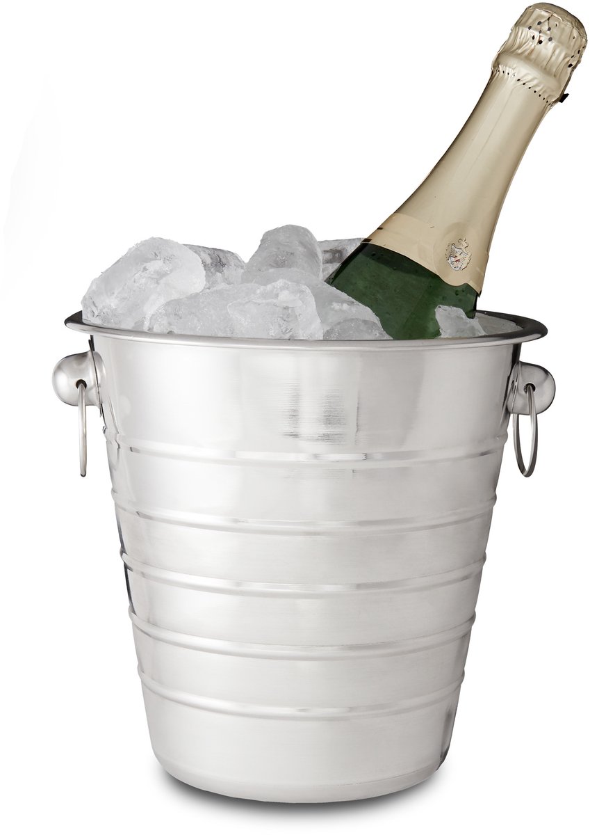 champagnekoeler - rvs - Ø 21,5 cm - wijnkoeler - ijsemmer - zilver
