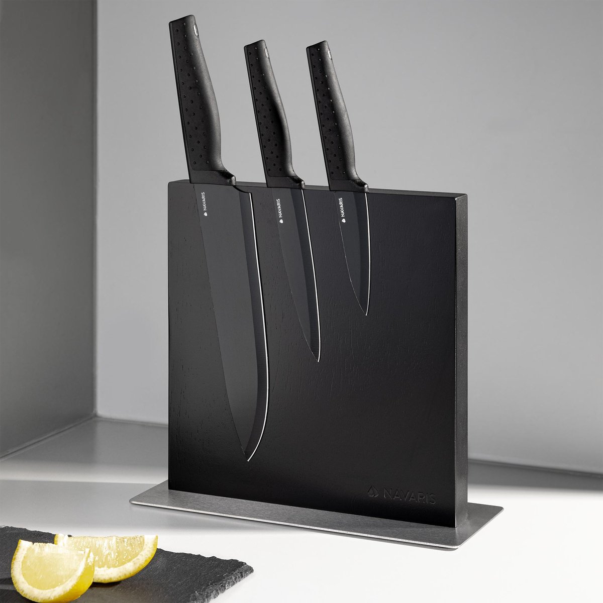 Porte-couteaux Magnétique Blanc Double Face En Bois - Support à Couteaux Pour Comptoir De Cuisine - Rangement élégant Et Pratique