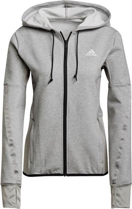 adidas D2M Touch Hoodie Dames - Sporttruien - grijs - maat L | bol.com