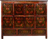 Fine Asianliving Antieke Tibetaanse Kast Handgemaakt B143xD47xH119cm Chinese Meubels Oosterse Kast