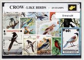 Kraaiachtigen – Luxe postzegel pakket (A6 formaat) : collectie van 25 verschillende postzegels van kraaiachtigen – kan als ansichtkaart in een A6 envelop - authentiek cadeau - kado