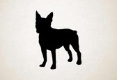 Silhouette hond - Boston Terrier - XS - 30x23cm - Zwart - wanddecoratie