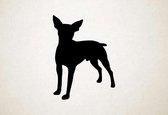 Silhouette hond - Decker Rat Terrier - S - 60x44cm - Zwart - wanddecoratie