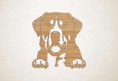 Wanddecoratie - Hond - Zwitserse sennenhond 5 - S - 48x45cm - Eiken - muurdecoratie - Line Art