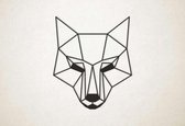 Line Art - Wolf 8 - S - 54x45cm - Zwart - geometrische wanddecoratie