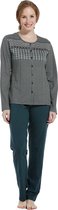 Dames pyjama doorknoop Pastunette 20202-148-6 - Groen - 46