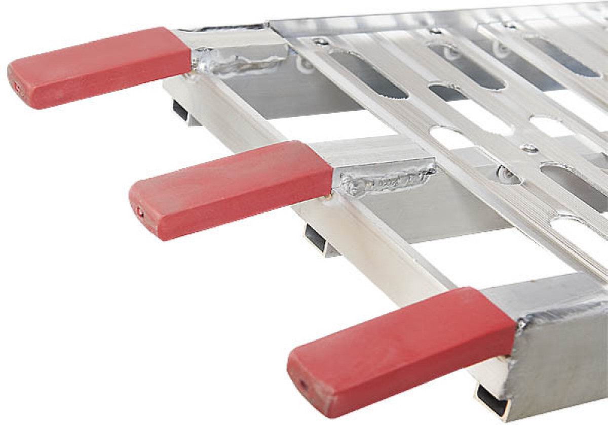 Goedkoopste Datona® - Extra verstevigde aluminium oprijplaat opklapbaar - 225 cm - 2 stuks