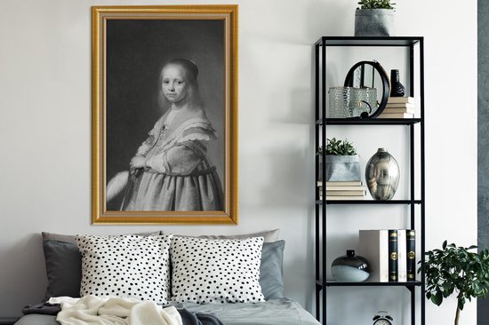 Canvas schilderij 90x140 cm - Wanddecoratie Oude meesters - Kunst - Lijsten - Goud - Muurdecoratie woonkamer - Slaapkamer decoratie - Kamer accessoires - Schilderijen op canvas