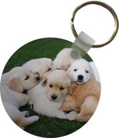 Sleutelhanger - Puppy - Gras - Hond - Plastic - Rond - Uitdeelcadeautjes