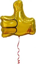 folieballon Duim Omhoog 49 cm goud