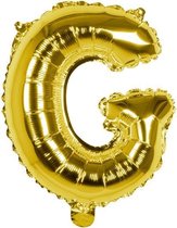 folieballon letter G 36 cm goud