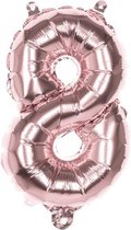 ballon cijfer 8 ros√© goud 36 cm