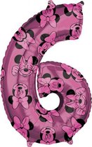 folieballon Minnie Mouse 6 jaar meisjes 43 x 66 cm roze