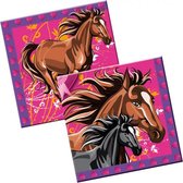 servetten paarden 33 cm papier roze 20 stuks