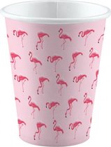 ijsbekers flamingo 270 ml karton groen/roze 8 stuks