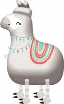 folieballon Walking Lama junior 93 x 59 cm wit
