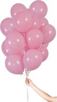 heliumballonnen met lint 23 cm latex roze 30 stuks