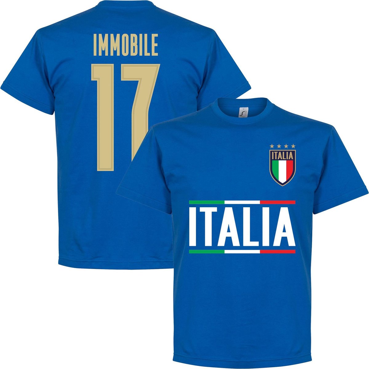Italië Immobile 17 Team T-Shirt - Blauw - Kinderen - 140