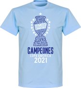 T-shirt des vainqueurs de la Copa America 2021 de l'Argentine - Bleu clair - XL