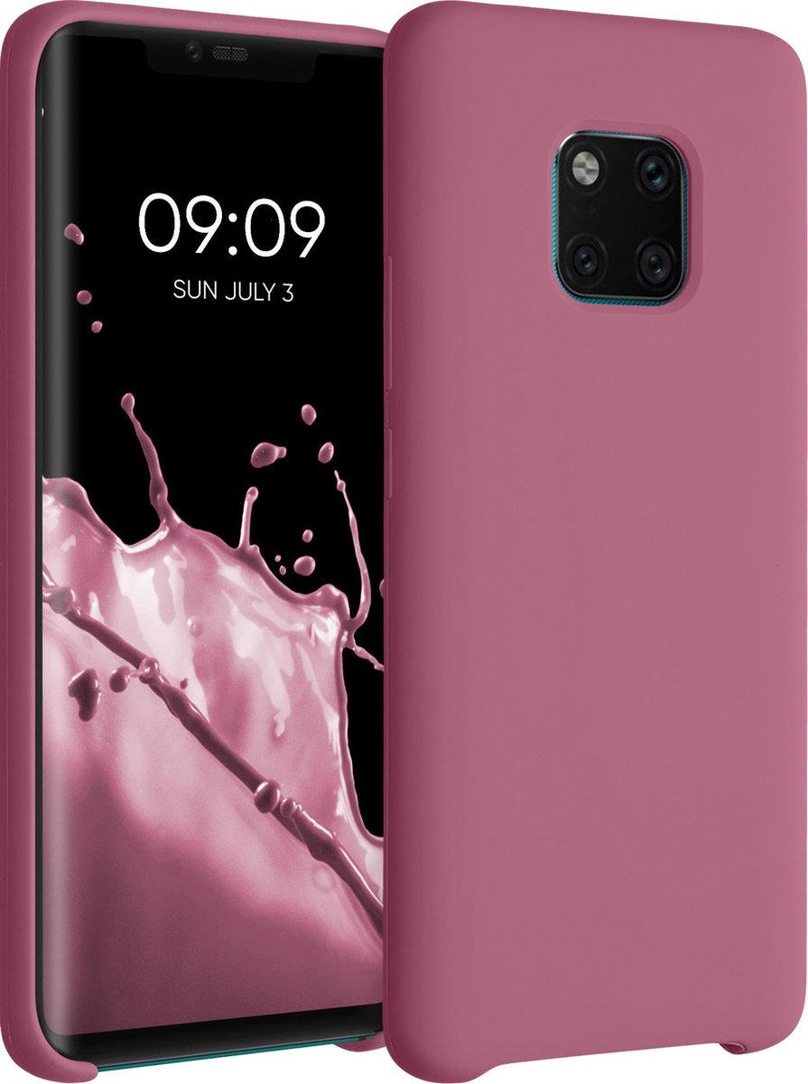 kwmobile telefoonhoesje voor Huawei Mate 20 Pro - Hoesje met siliconen coating - Smartphone case in donkerroze