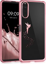 kwmobile hoesje voor Sony Xperia 10 III - backcover voor smartphone - Fee design - roségoud / transparant