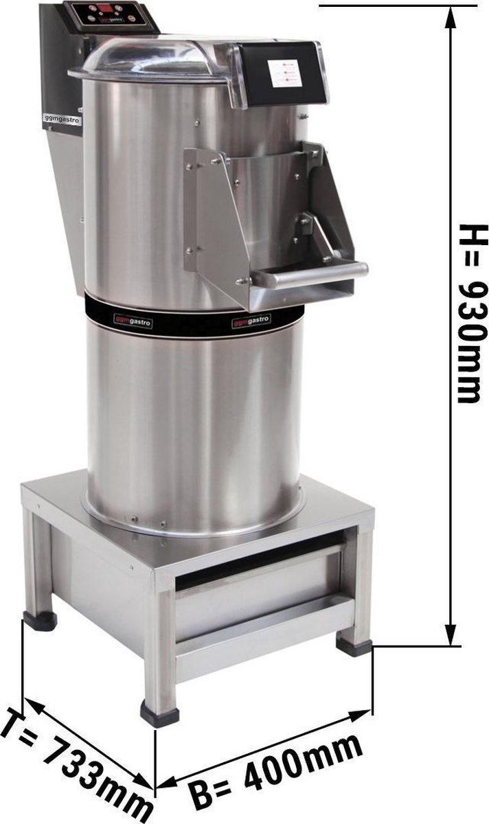 Aardappelschiller met filter - Capaciteit: 200 kg/uur | GGM Gastro