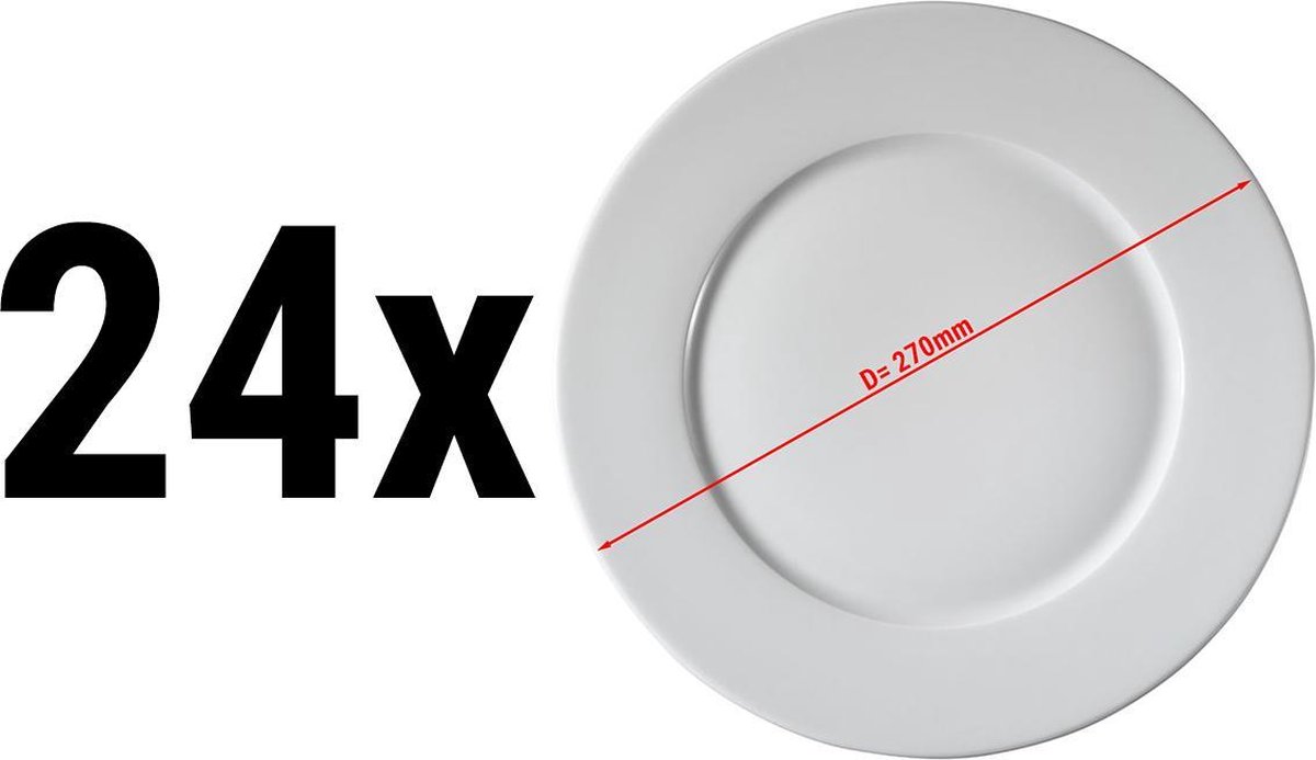 (24 stuks) PERA Wit - Plat bord - Ø 27 cm | GGM Gastro