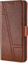 Samsung Galaxy A71 Book Case Hoesje met Patroon - PU Leer - Pasjeshouder - Magnetische Sluiting - Samsung Galaxy A71 - Bruin