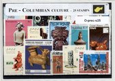 Precolumbiaanse cultuur – Luxe postzegel pakket (A6 formaat) : collectie van 25 verschillende postzegels van Precolumbia – kan als ansichtkaart in een A6 envelop - authentiek cadea