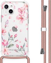 iMoshion Design hoesje met koord iPhone 13 Mini - Bloem - Roze