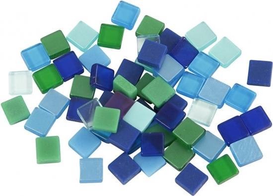 395x stuks Mozaiek tegels kunsthars groen/blauw 5 x 5 mm - kleine tegeltjes  -... | bol.com