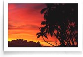 Walljar - Palmbomen Roze Lucht - Muurdecoratie - Poster