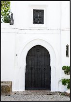 Poster van een mooie lichte deur in Tanger Morocco - 13x18 cm